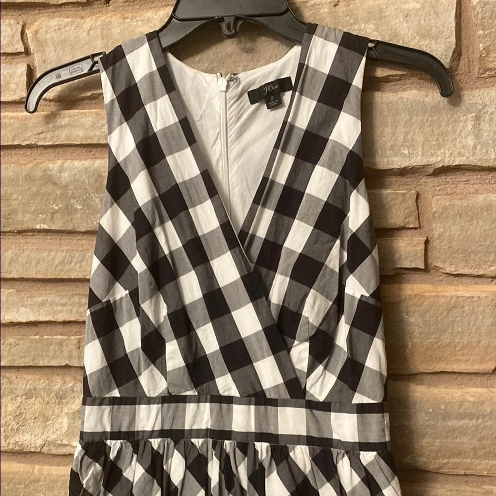 J. Crew Black and White Checkered Dress Size 2 (Without the wrap)